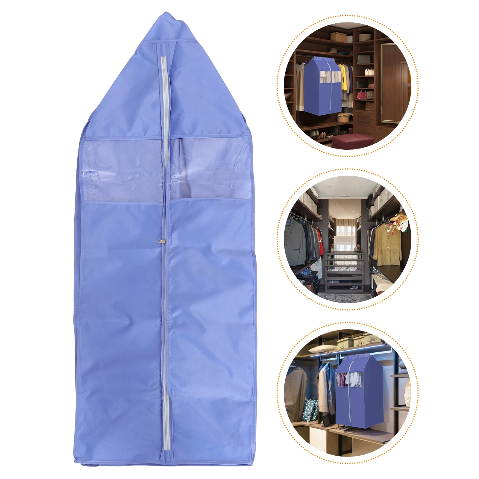 

Foldable Clothes Storage ganizer Garment Cover Breathable Dust Free Long Term Strong Zipper Full Length Zip Visible Window Easy