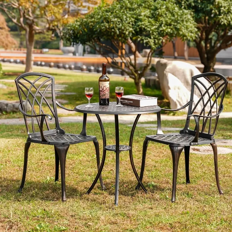 3 Piece Bistro Patio Se Chairs Set of 2 with 1.97