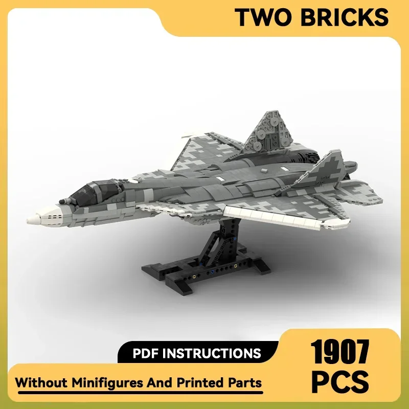 

Moc Building Bricks Military Model SU-57 Felon Combat Fighter Technology Modular Blocks Gifts Christmas Toys DIY Sets Assembly