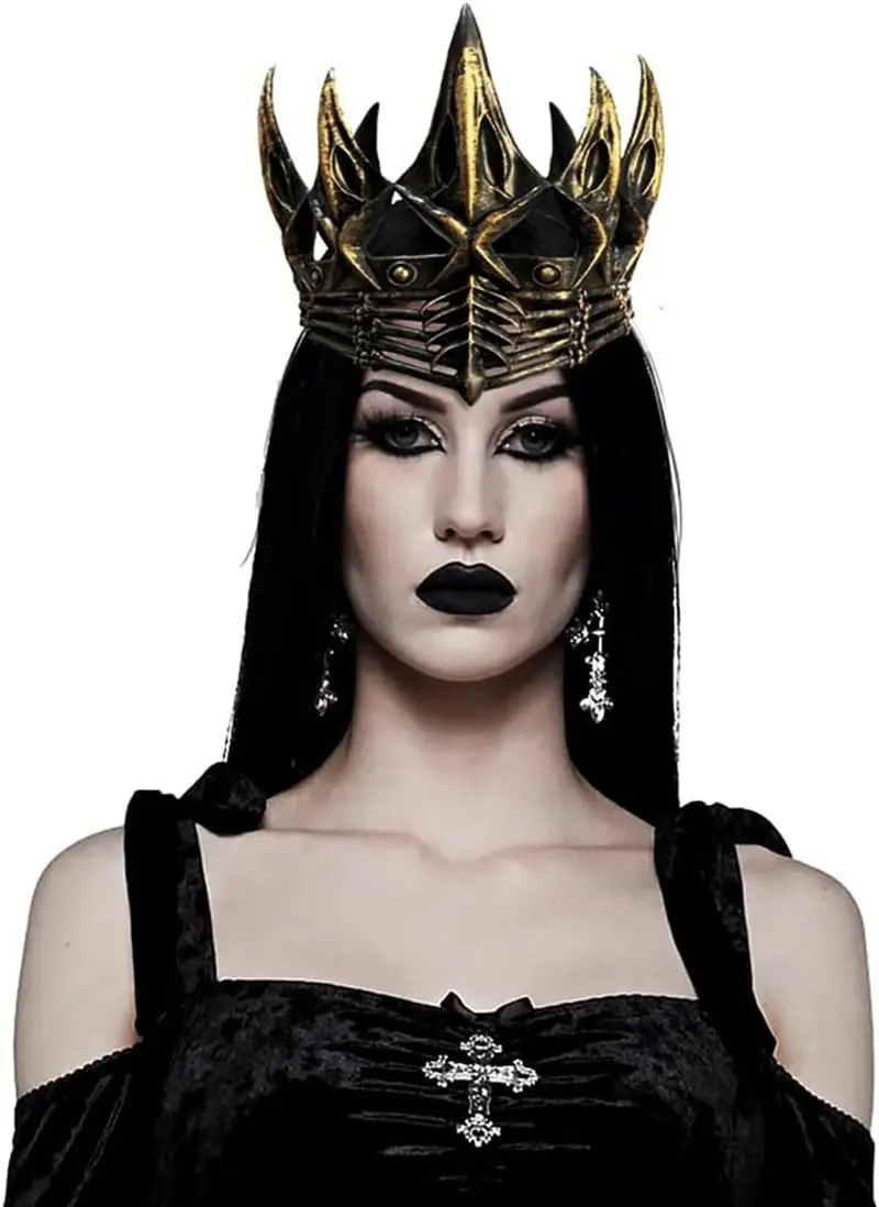 

Halloween Crow Crown Gothic Crown Headpiece Evil Queen Crown Witch Costume Hair Accessories for Halloween Party Theme Costumes