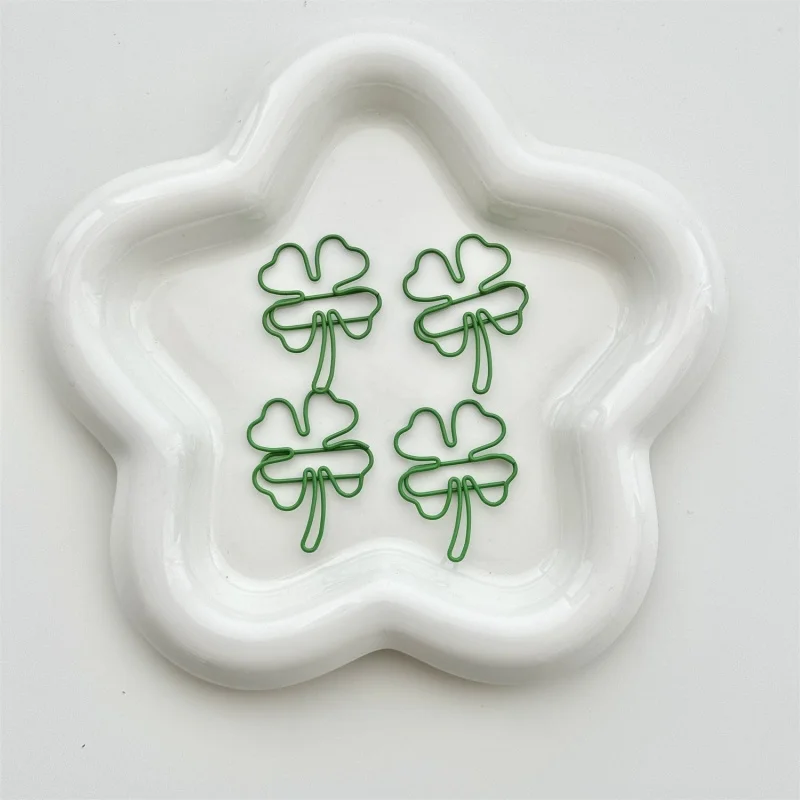 20 шт., закладка Lucky Four-Leaf Clover, скрепки в стиле INS, эстетические зажимы в новой форме для скрапбукинга, подарка и декора журнала