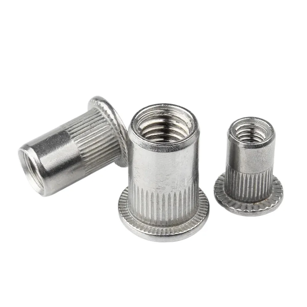 M3 M4 M5 M6 M8 M10 304 Edelstahl Nietmutter Flachkopf-Gewindemutter Vertikalstreifennieten Einsatz Nutsert Cap Nietmuttern – Detail 6