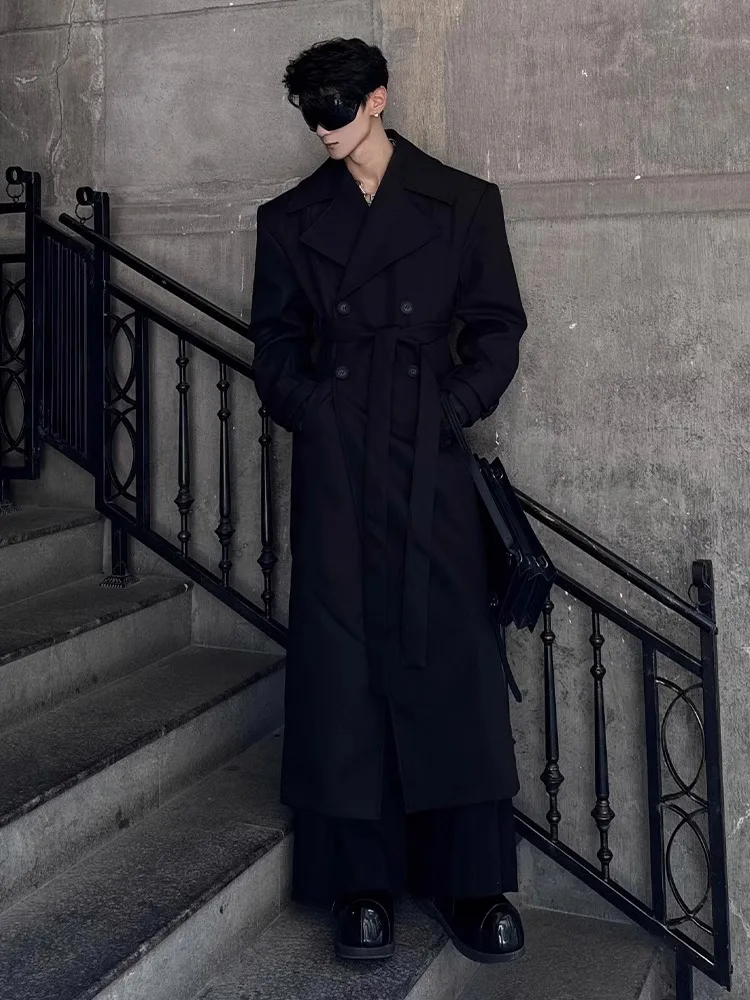 

Ele мужское зимнее шерстяное пальто длиной до колена, пальто Briti Sle oulder Fit, повседневная верхняя одежда с защитой от морщин и тепла