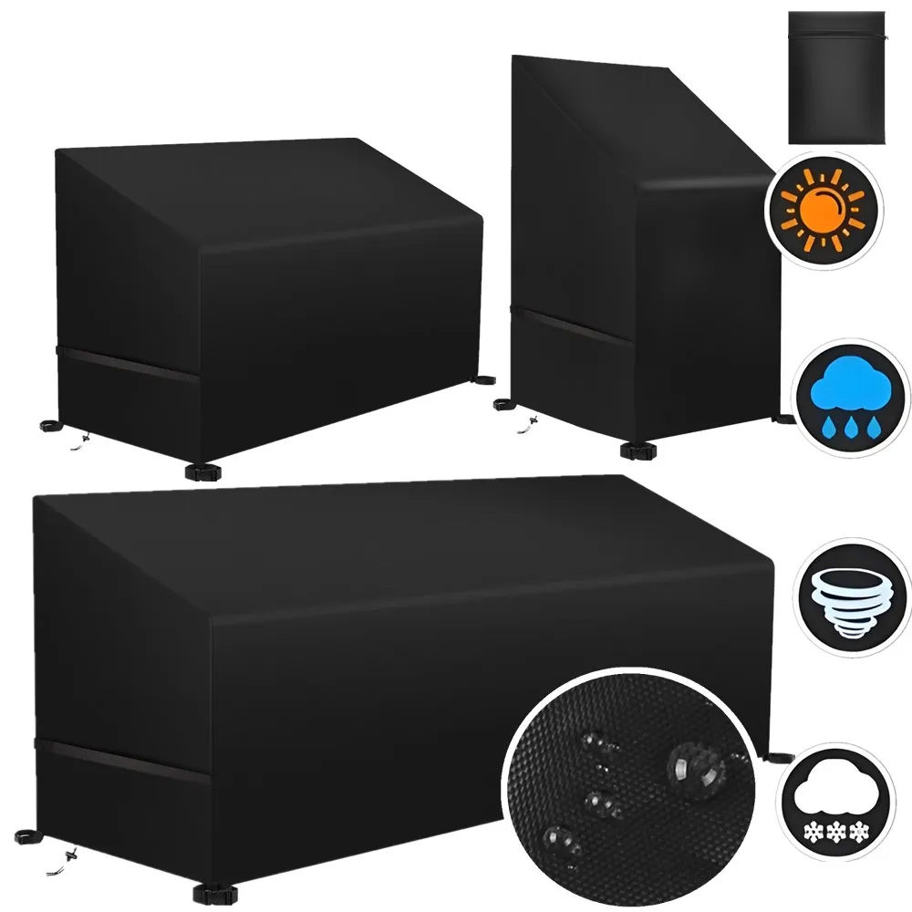 Wasserdichte Gartenbankbezüge 210D Oxford 1/2/3 Sitzer Terrassenstuhl Sofabezug Staub Sonnenschutz Gartenmöbelbezug