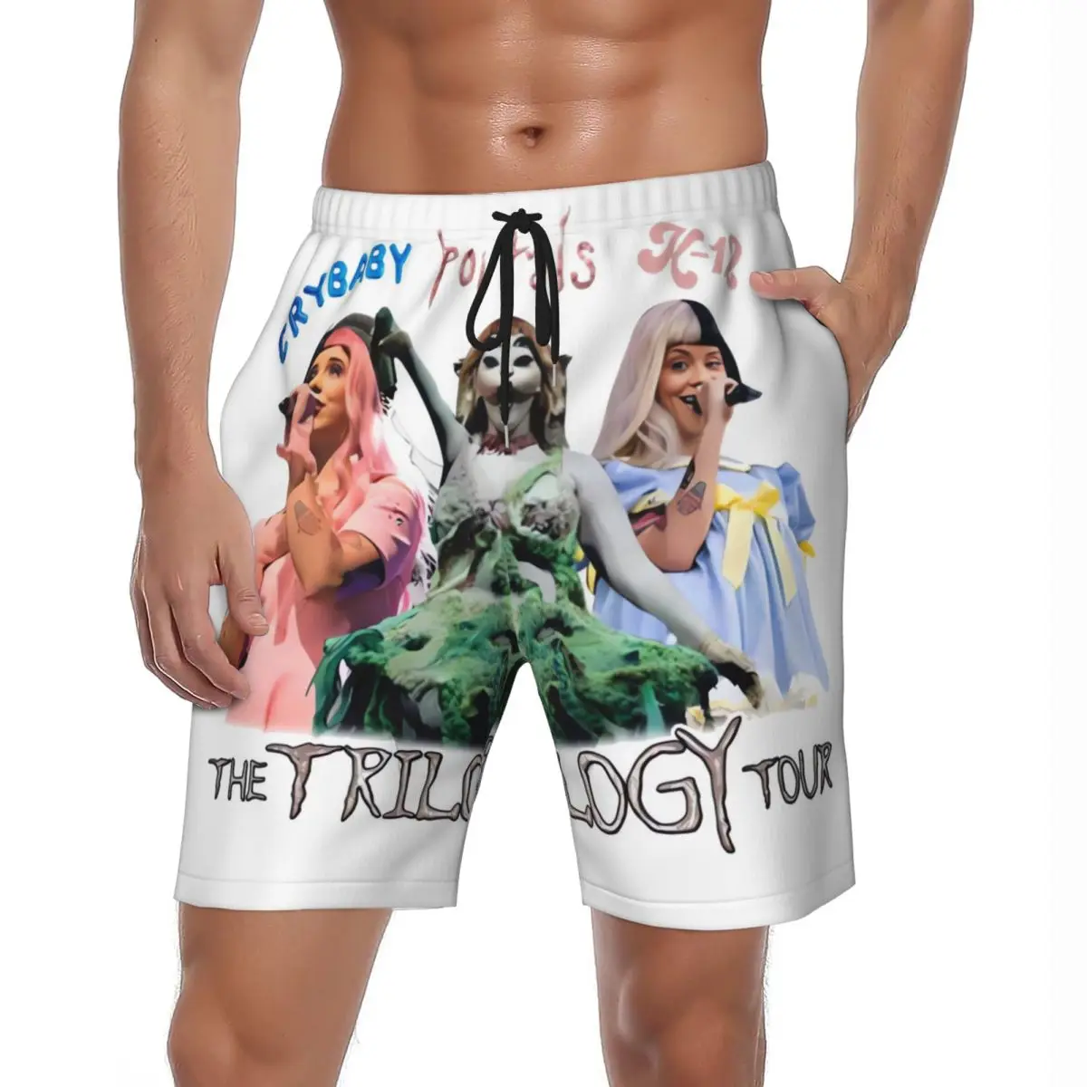 

Melanie Martinez The Trilogy Tour 2024, шорты для доски, летние шорты с альбомами Portals, пляжные шорты для бега, серфинга, мужские быстросохнущие плавки