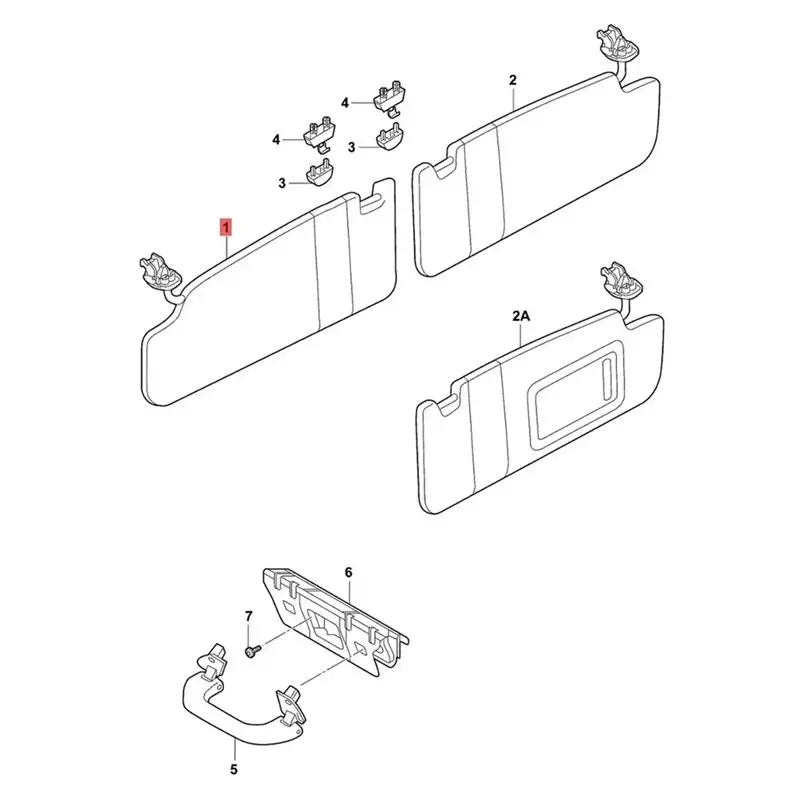 A65P-Car Interior Sunvisor W/Mirror For Skoda Octavia 3 A7 Fabia Mk3 Karoq Rapid Seat Leon Arona Ibiza/ST view 3