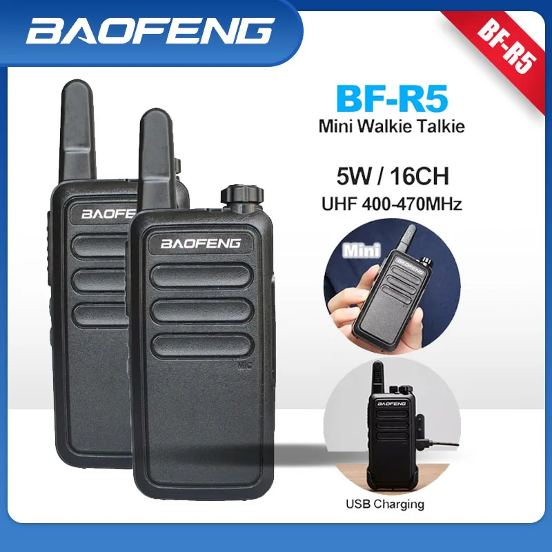 

2PCS/Set Fashion Mini Baofeng Walkie Talkies 16CH Channels Two Way Radio BF-R5 C1 Fasion Small Radios BF R5 C9