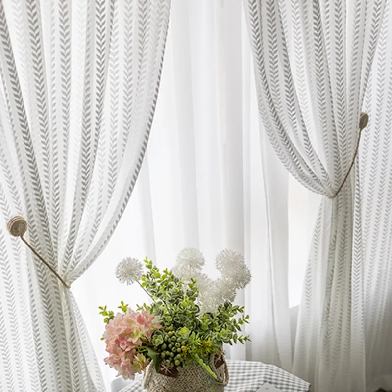 Arrival Thickened White Sheer Nordic Light Luxury Curtain  Light-Permeable Blackout Curtains for Living Dining Room Bedroom