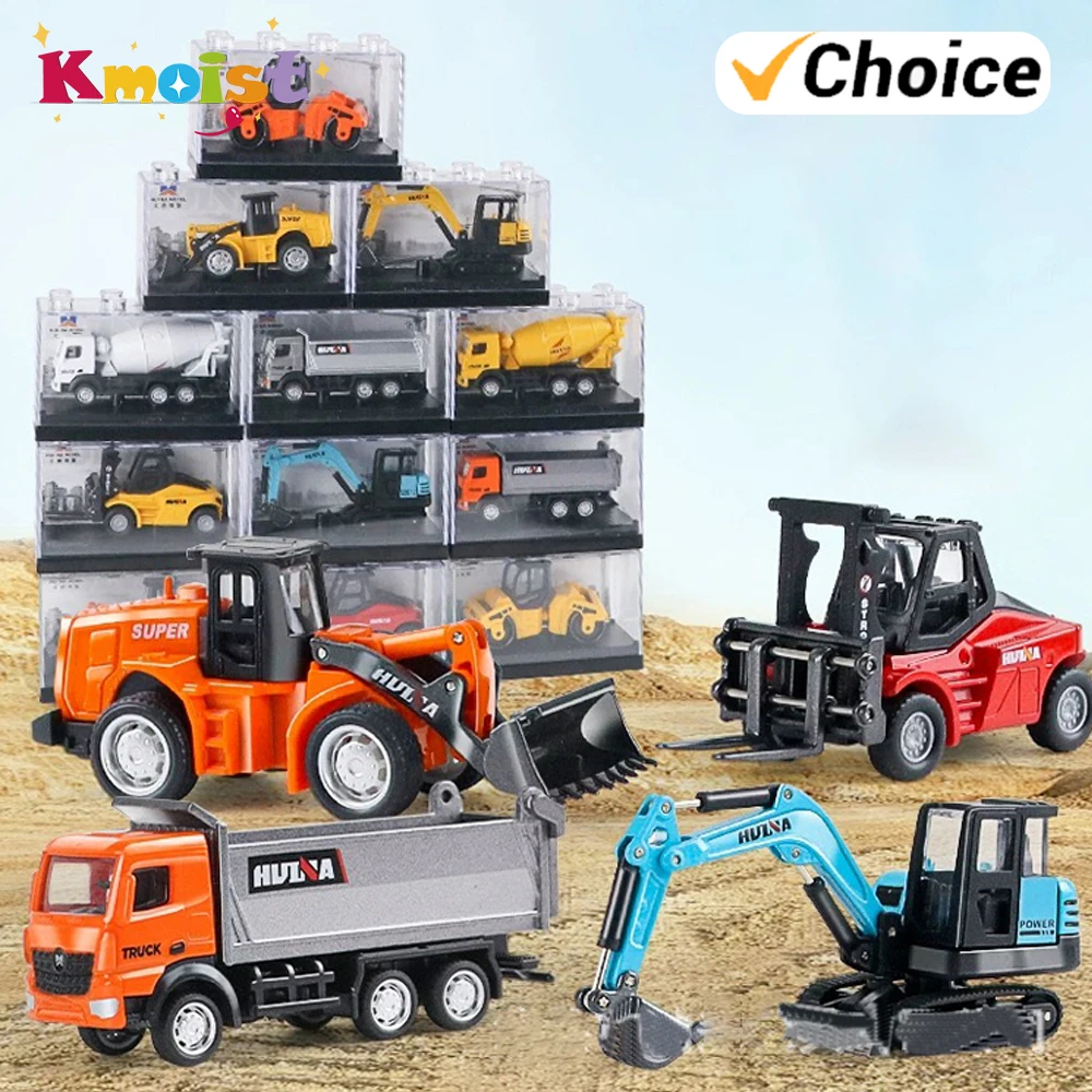HUINA 1/80 Mini Legering Heftruck Graafmachine Model Auto Kinderen Speelgoed Techniek Voertuig Dump Truck Speelgoed voor Jongens Kinderen Verjaardagscadeautjes