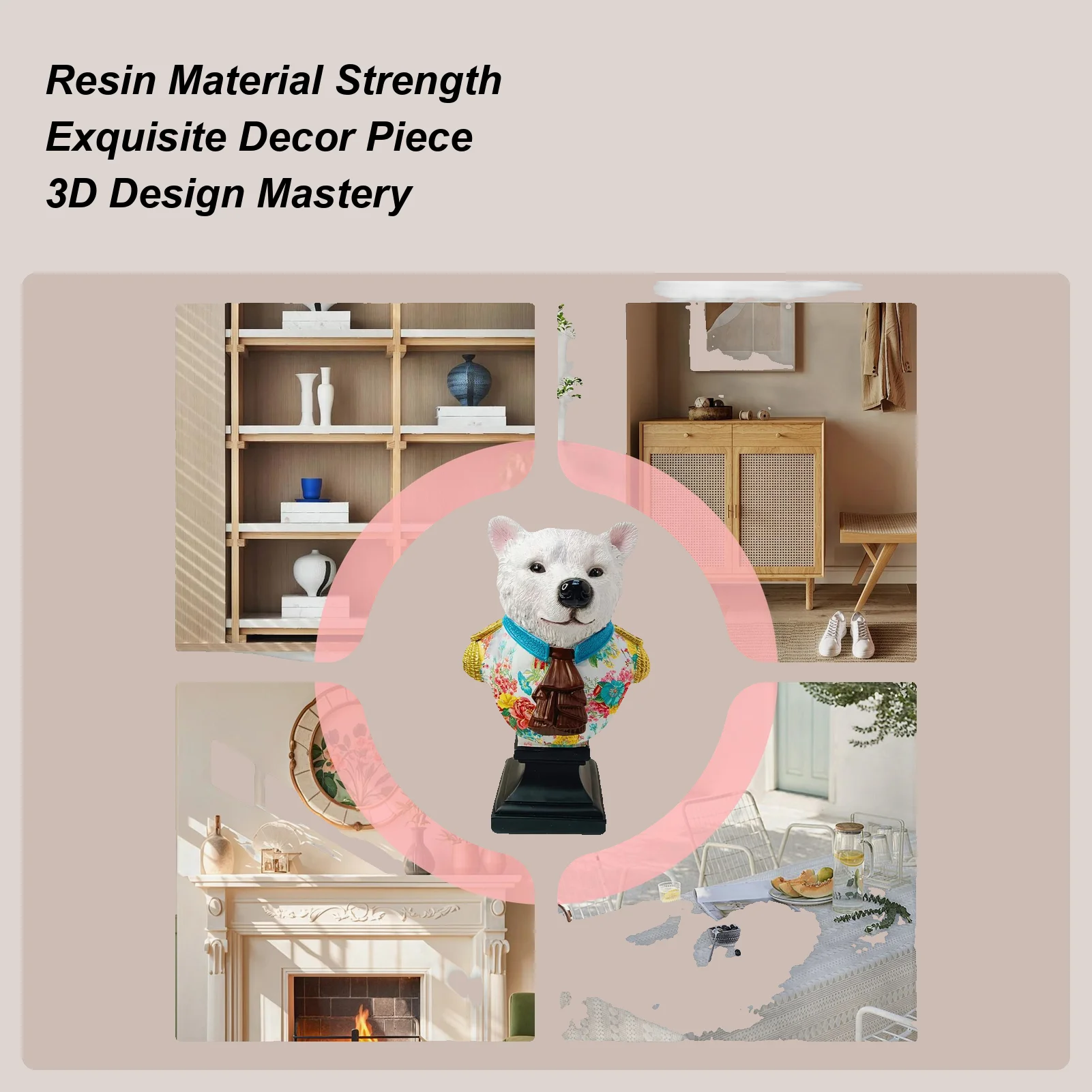 

Bear Statue Indoor Resin Desktop Decor Desktop Animal Sculpture For Bookcase Window Sill Bookshelf Display Cabinet Nightstand