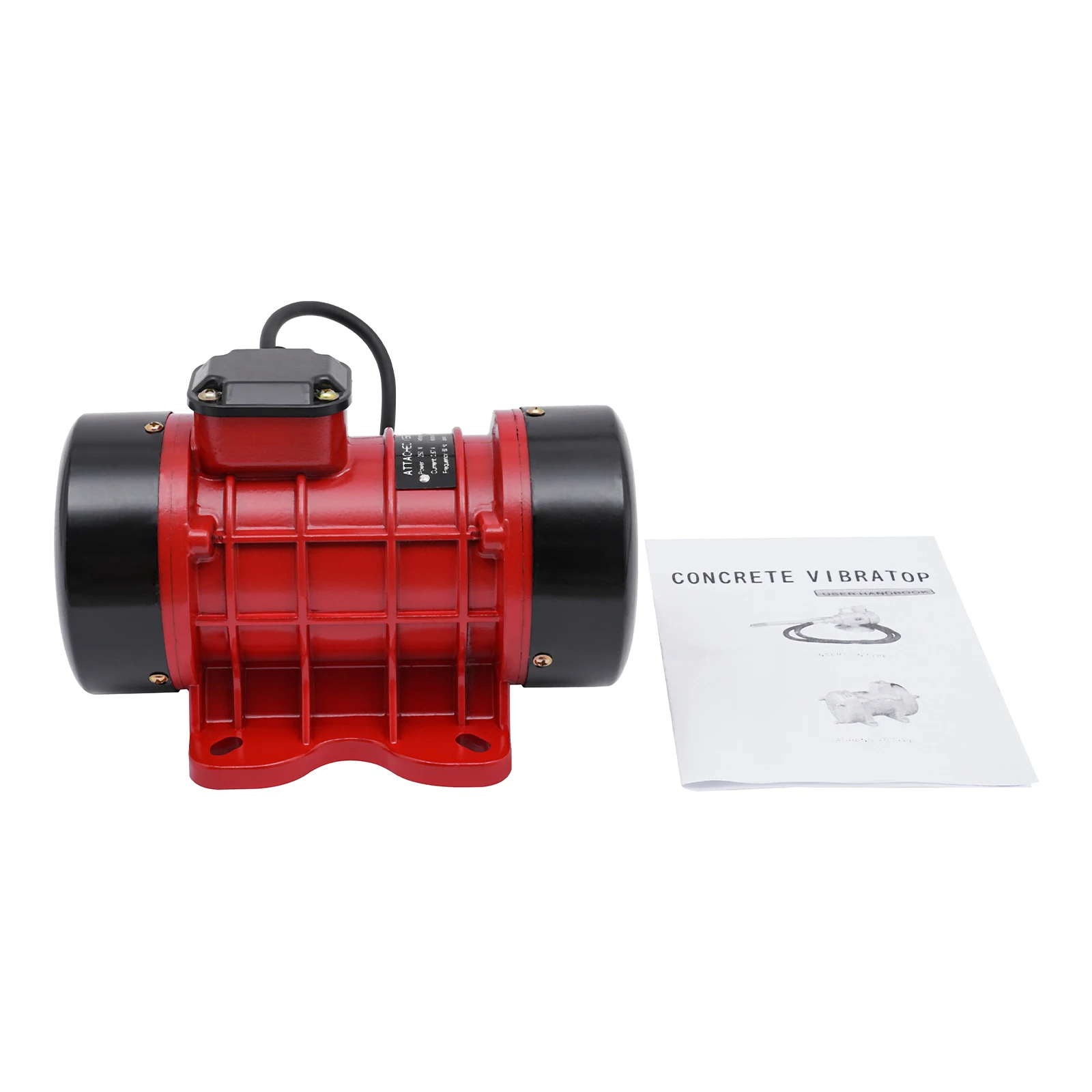 110V Concrete Vibrator Vibration Motor, 250W Electric Vibrating Vibrators Motor for Shaker Table, 3500 RPM (Red+Black)