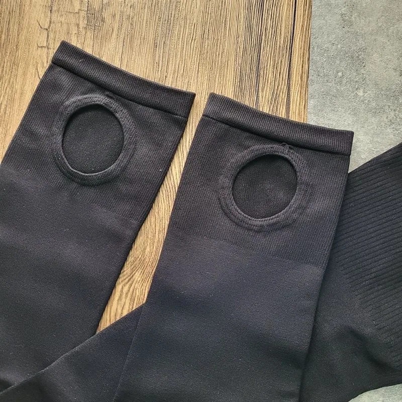 전문 어린이 및 소녀용 성인 발레 타이트 팬츠, 화이트 발레 댄스 타이트 팬츠(홀 포함), 점프수트, 롱 삭스