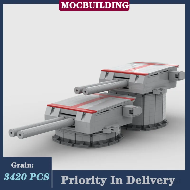 MOC Heavy Cruiser Model Building Blocks Assembly Turret Bricks Collectible Series Boys Toy Gift Set