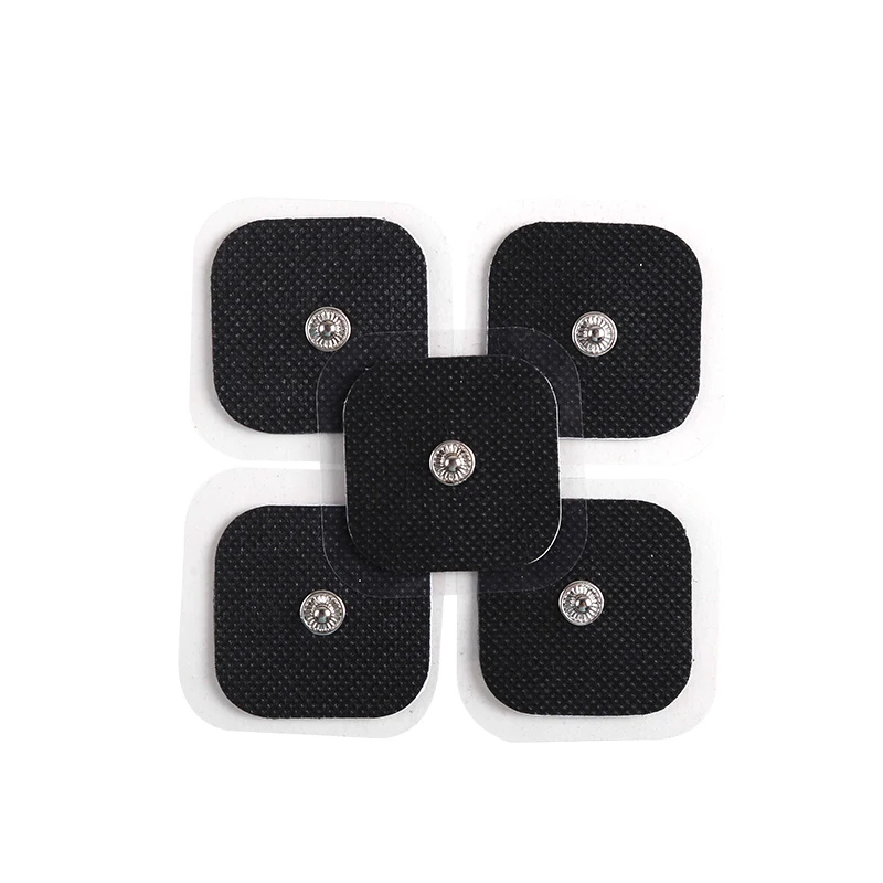 4*4cm With Tail Electrode Pads For Electric Tens Acupuncture Digital Machine Self Adhesive Gel Tens Electrode Patch