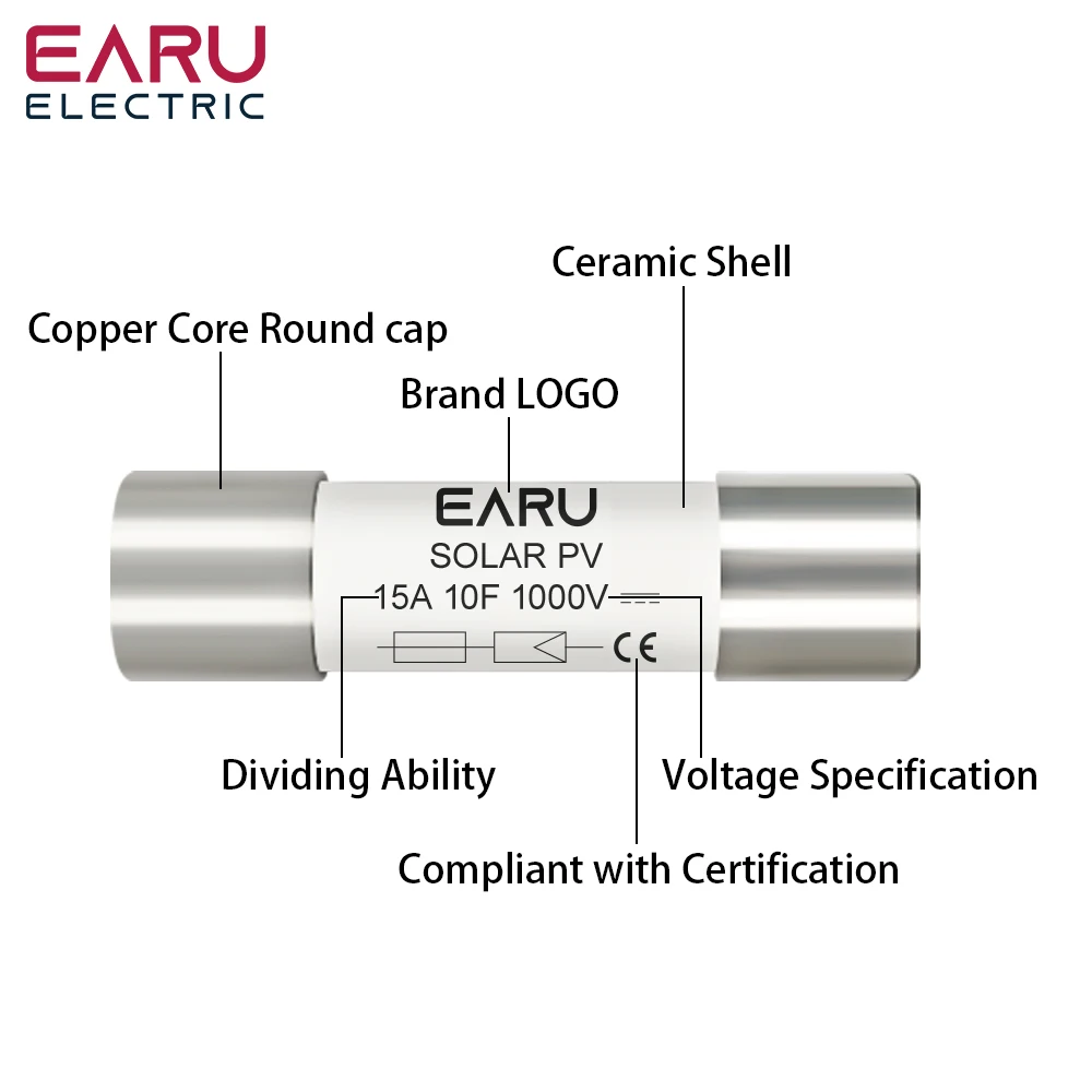 Fusibles solares de 1/5/10/20/30 piezas, DC 1000V PV, 6A, 10A, 15A, 20A, 25A, 30A, 32A, protección contra cortocircuitos del Sistema Solar, gPV