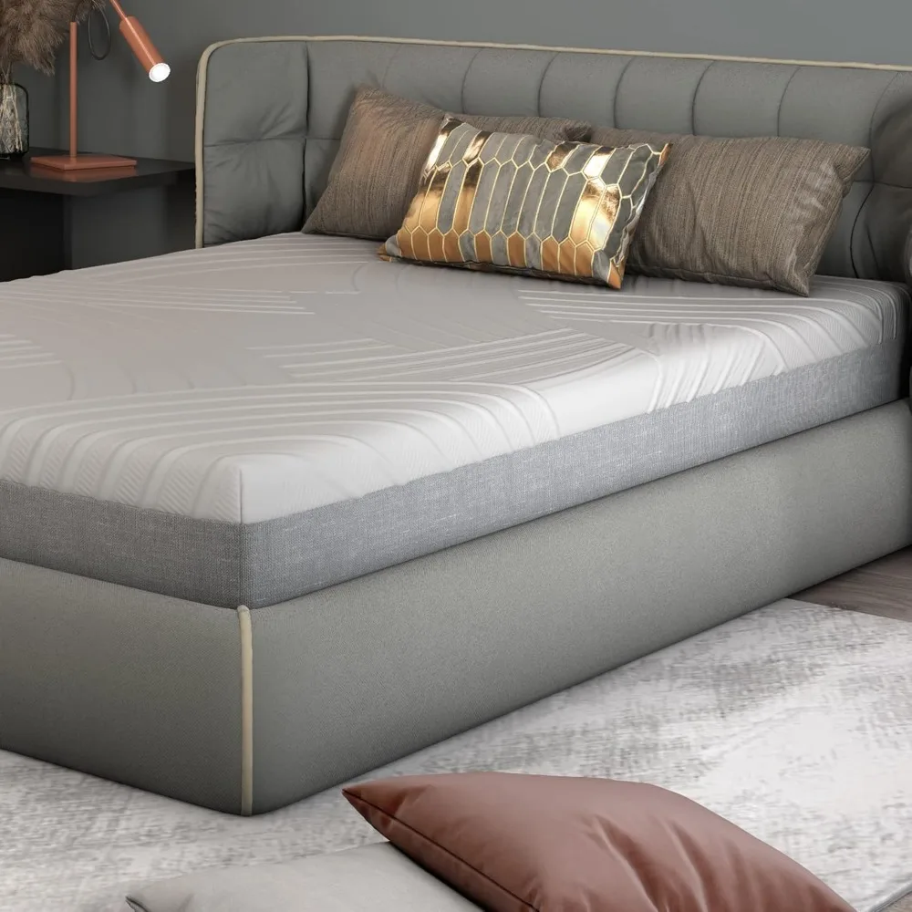 

Queen Mattress,Cooling gel memory foam mattress with bamboo charcoal, with jacquard cover, medium hardness Queen Mattress.