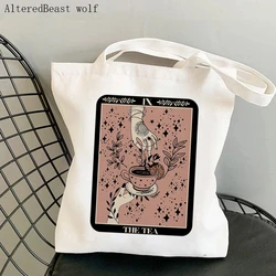 Bolso de hombro de lona para mujer, bolsa de mano femenina de lona, con funciones mágicas de Tarot, estilo Harajuku