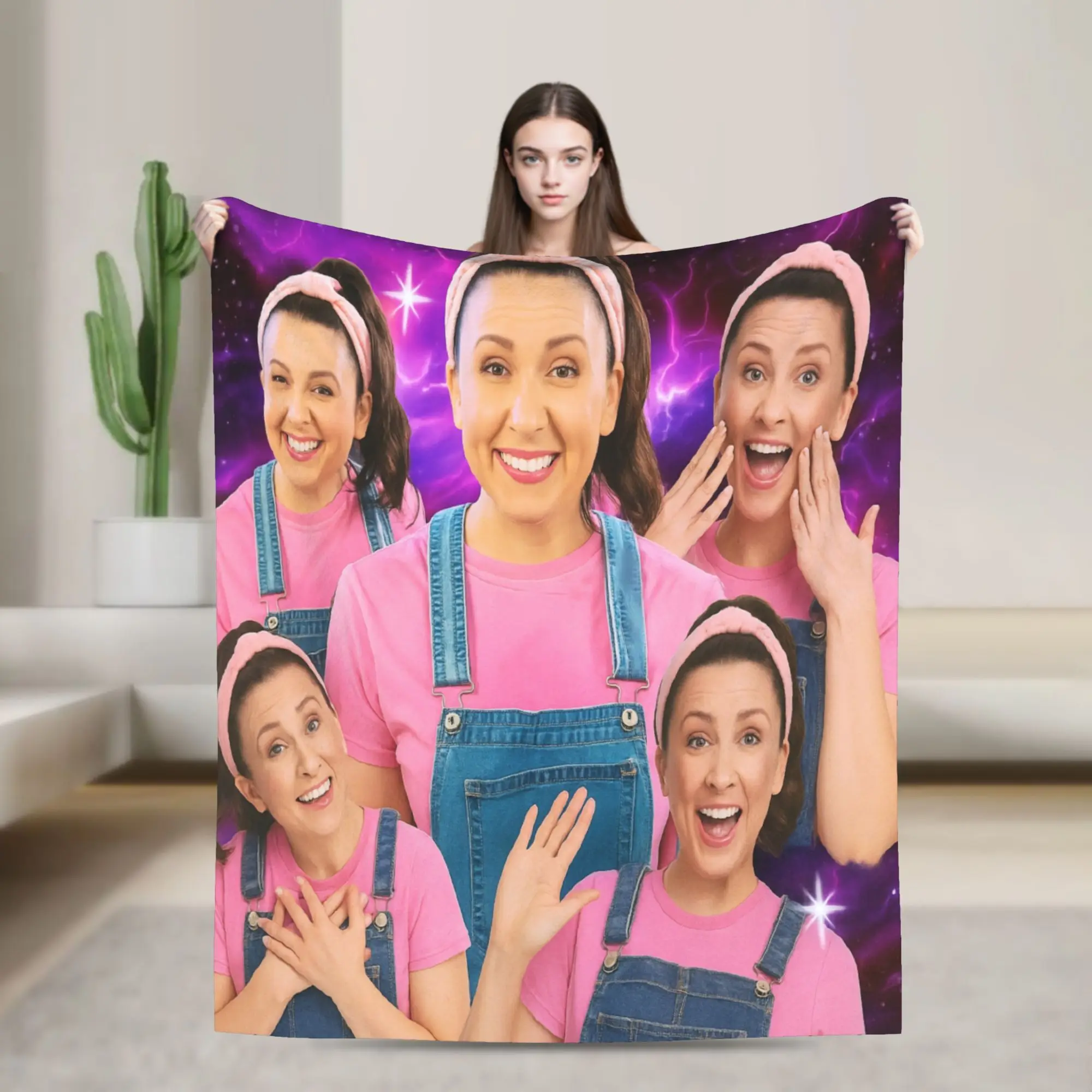 Ms. Rachel  Flannel Blankets Winter  Soft Durable Bedding Throws for Girls Boys Couch Chair Funny Bedspread Sofa Bed Cover