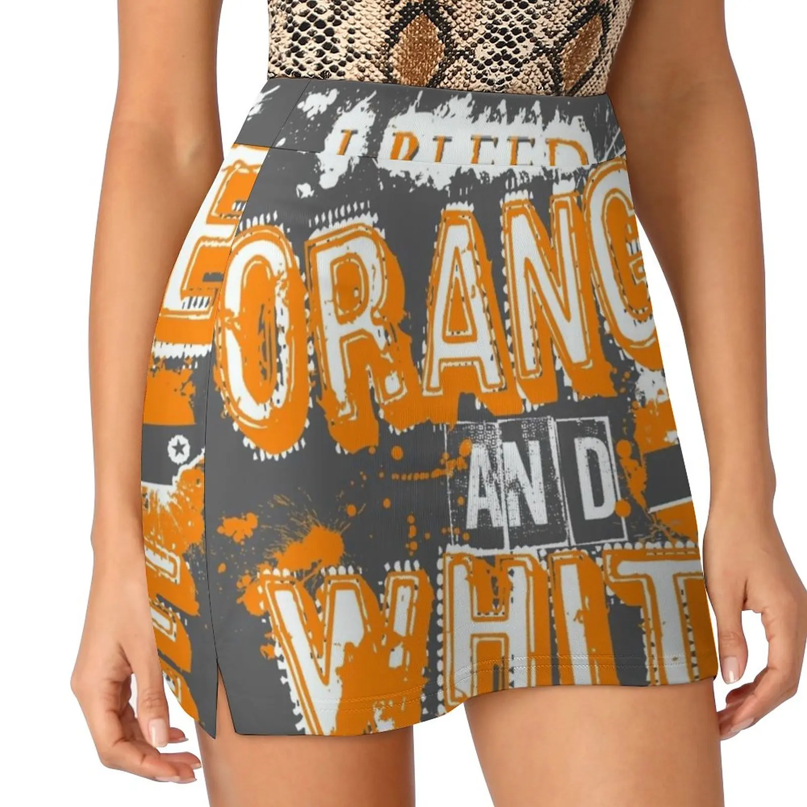 I Bleed Orange And White Tennessee Women's skirt Mini Skirts A Line Skirt With Hide Pocket Tennessee Volunteers Vols Smokie Top