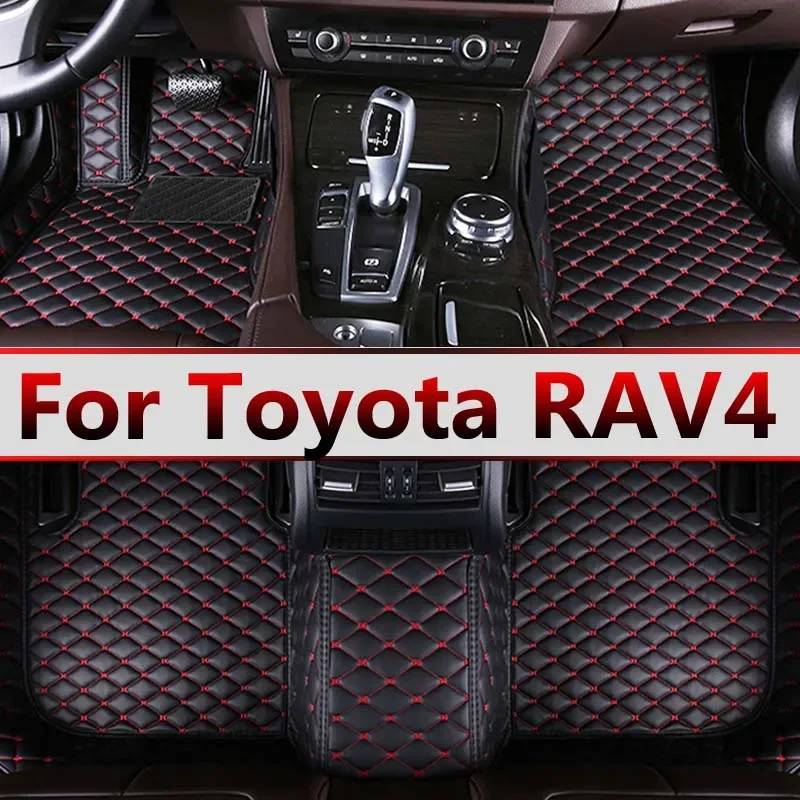 Car Floor Mats For Toyota RAV4 Vanguard XA30 2006~2012 Carpet Auto Durable Rugs Luxury Leather Mat Anti Dirt Pad Car Accessories