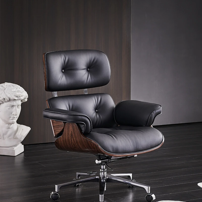 

Genuine leather boss's chair can be used for sleeping, Nordic Ims lounge chair is comfortable for long sitting, office chair