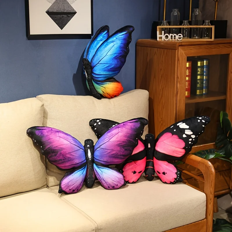 

Butterfly Shaped Throw Pillow Soft Stuffed Seat Cushion Pad Plush Velvet Decorative Animal Pillow for Couch Living Room Bed