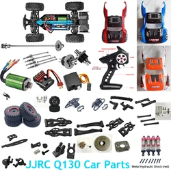 JJRC Q130 piezas de coche RC, diferencial sin escobillas, montaje de accionamiento de Motor ajustable, neumáticos originales, carcasa de parachoques delantero, Pilar