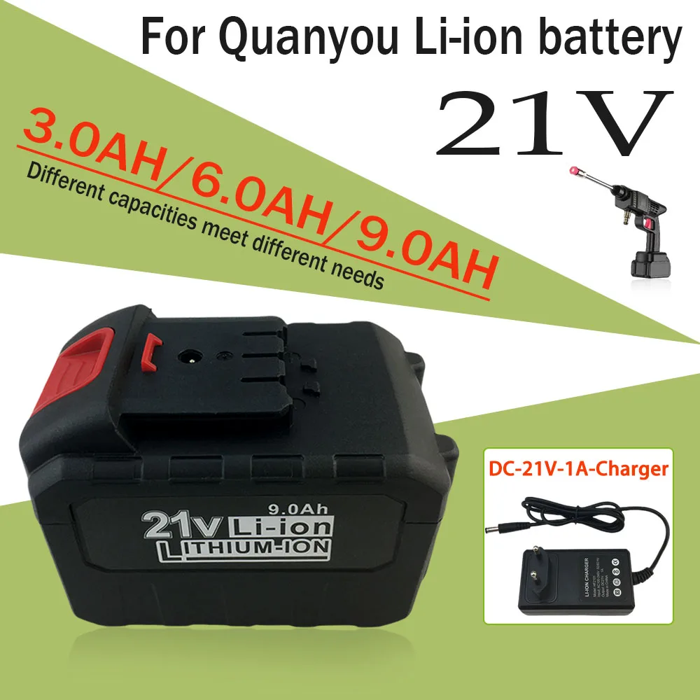 

21V Lithium Battery For Quanyou Chainsaw Angle Grinder, Electric Wrench Tool, Specialized Air Cannon Machine Battery