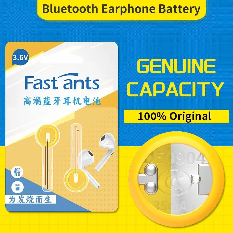 

LIR1040 3.7V 35mAh 10×4.0mm Rechargeable Li-ion Coin Cell Battery with charger for TWS Earbuds Bluetooth Headset Replace 1043