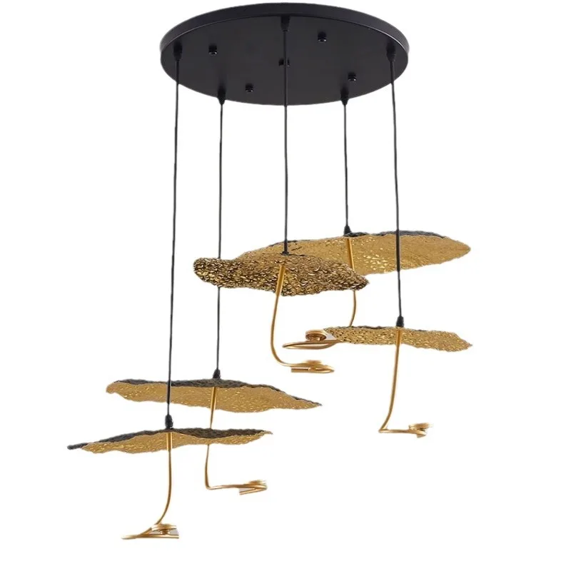 

Art chandelier wabi-sabi wind gold foil chandelier living room