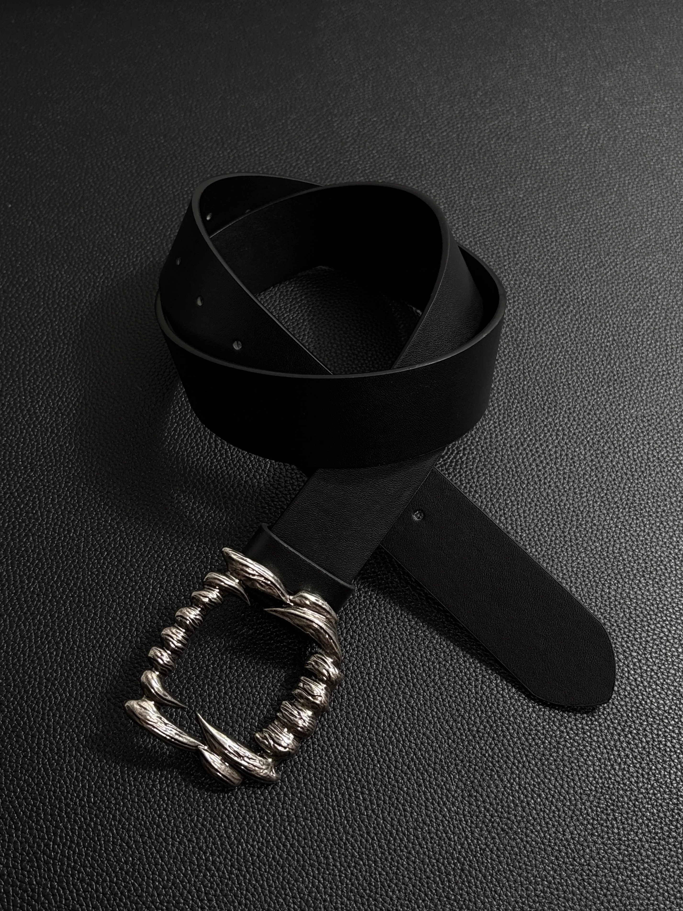 Men Women's Vintage Buckle Black PU Leather Corset Female Cummerbund Coat Waistband Dress Decration Wide Belt J1802