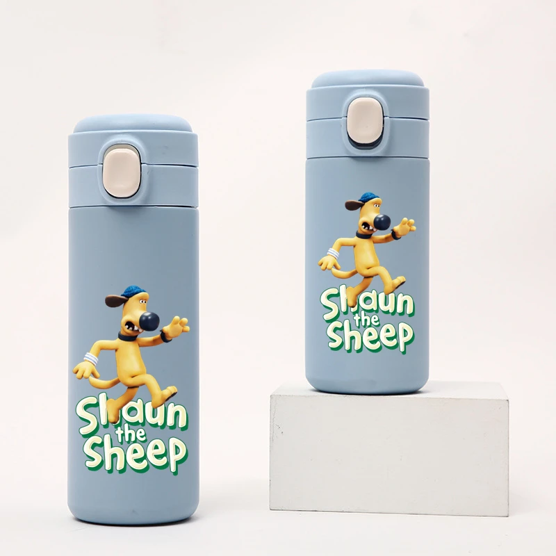 Shaun The Sheep Stainless Steel Water Cup Vacuum Thermos Cup Travel Portable Cartoon Children Drinking Cup Sports Water Botle