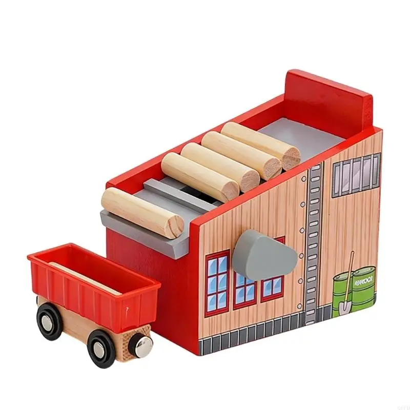 Educational Wooden Train Station Parts for Learning Rules Children Fun