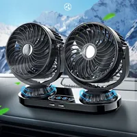 360° Rotatable Car Fan 12V/24V 3 Speed Car USB Dual Head Ventilator Fan Truck Air Conditioning Auto Cooling Fan