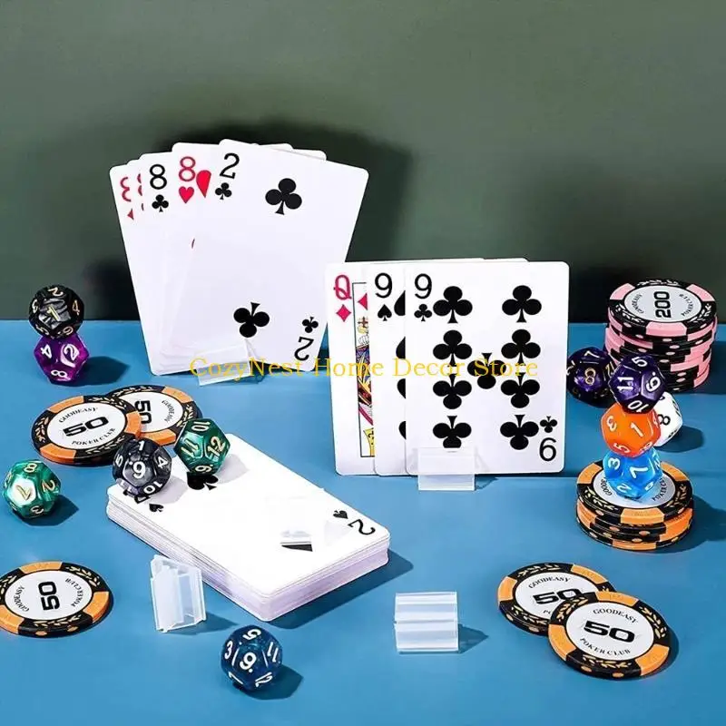 

92MF 20x/Set Transparent Place Cards Holders Playing Card Holders Plastic Sign Stand Photo Holders Menu Labels Stand