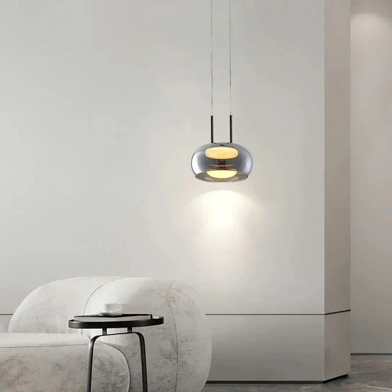 

SANDYHA LED Hanging Chandelier Postmodern Glass Pendant Lights for Dining Room Living Room Stylish Lighting Fixtures