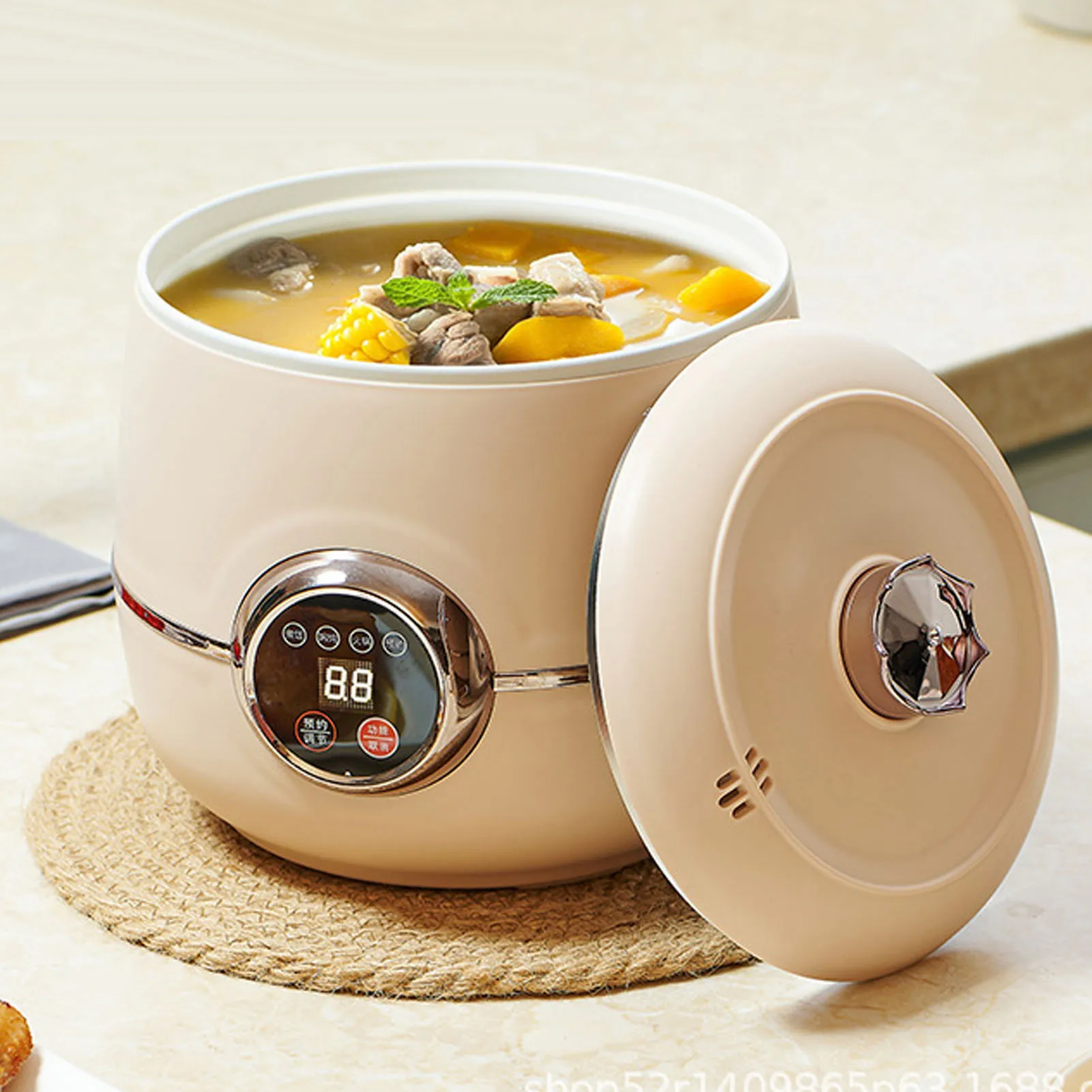 

Mini Electric Rice Cooker Single Layer Intelligent Automatic Home Kitchen Cooker 1-2 People MultiCooker Steamed Rice Pot