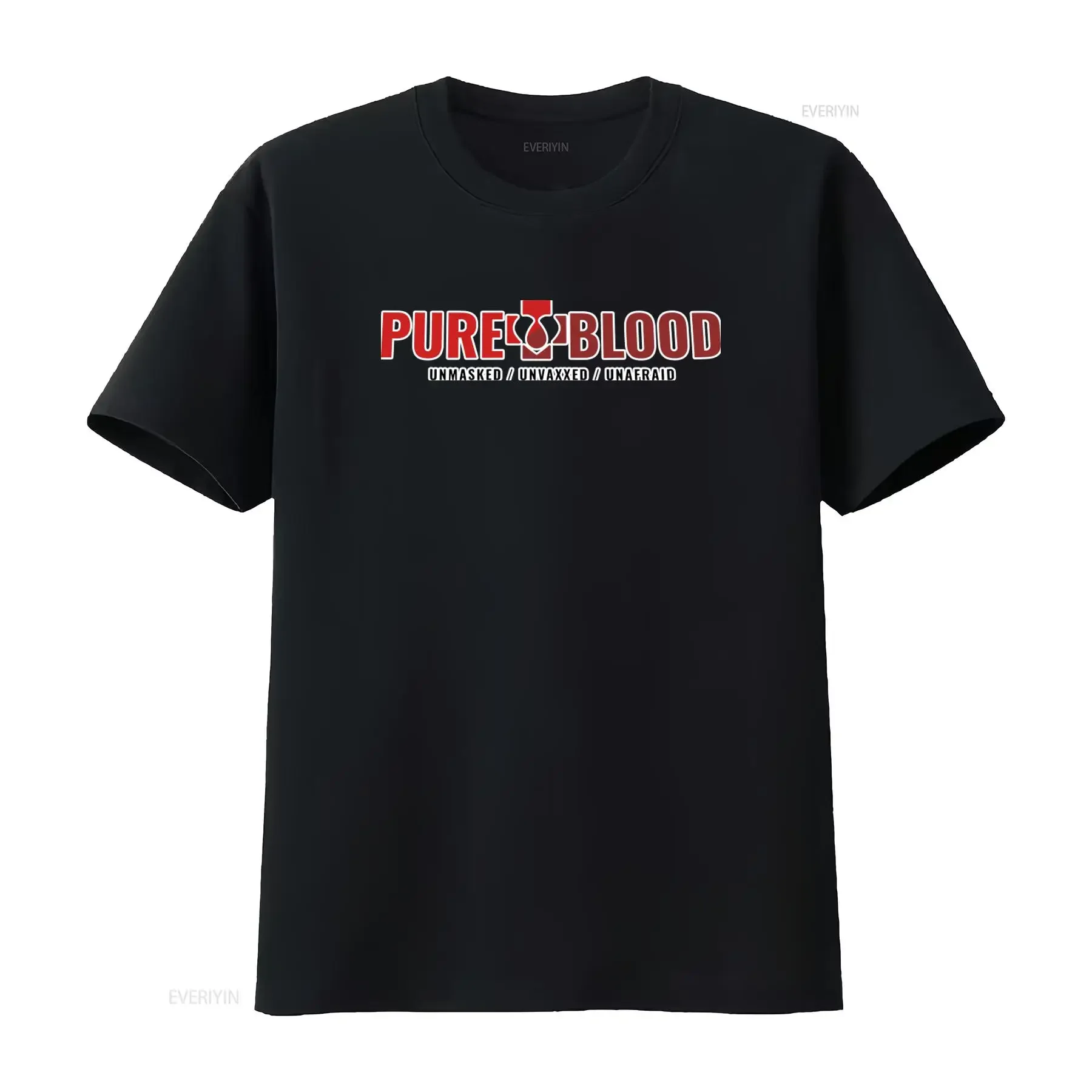 Pureblood Unmasked Unvaxxed Unafraid T Shirt Funny Anti Vaccine Statement vintage Washed Comfortable Versatile designer clothes