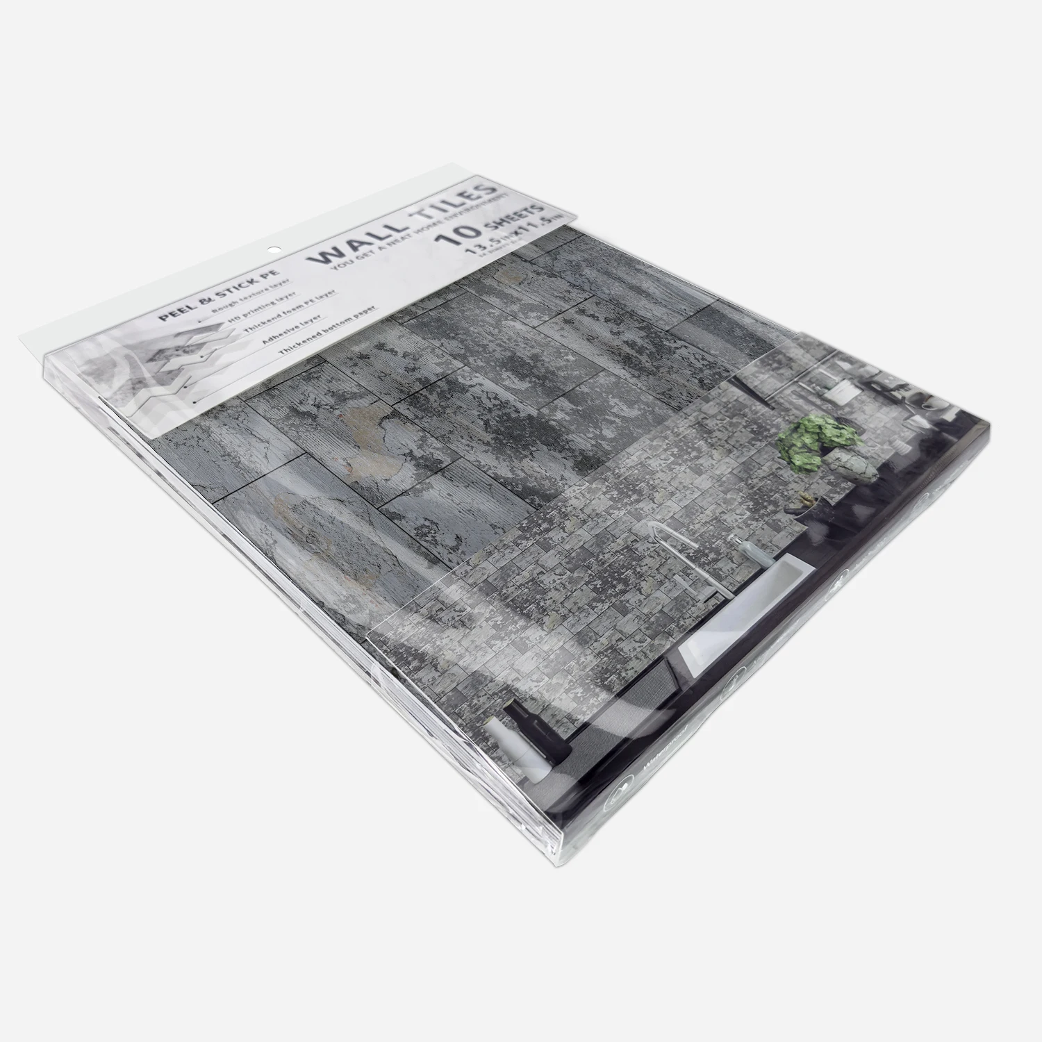 Stein korn 3d gefrostete Schaum fliesen Aufkleber selbst klebende Küche Bad amerikanische Wand dekoration wasserdichte öl beständige Tapete – Detail 10