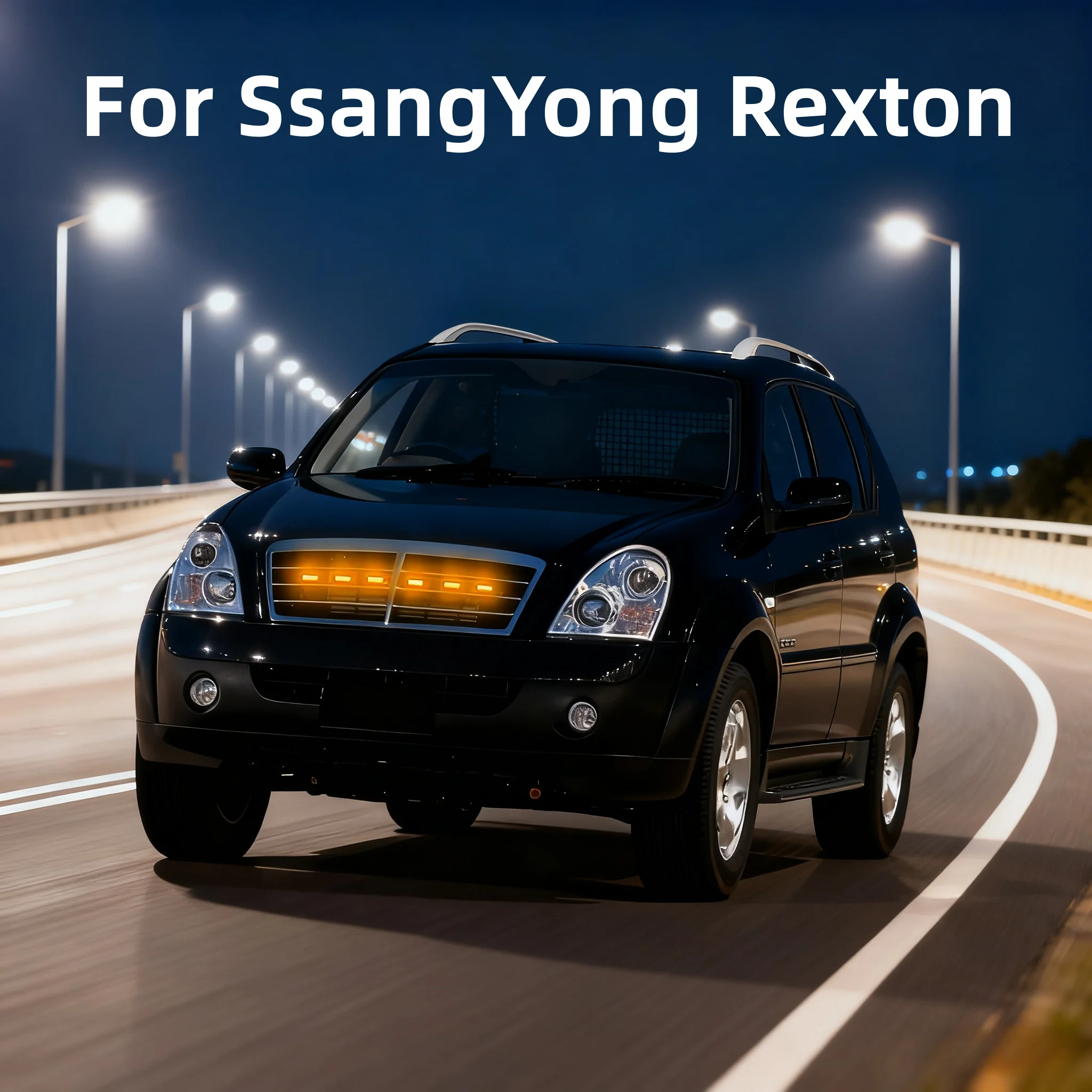 LED Front Grille Light For SsangYong Rexton Car Daytime Running Light Wheel Eyebrow Lamp 12V