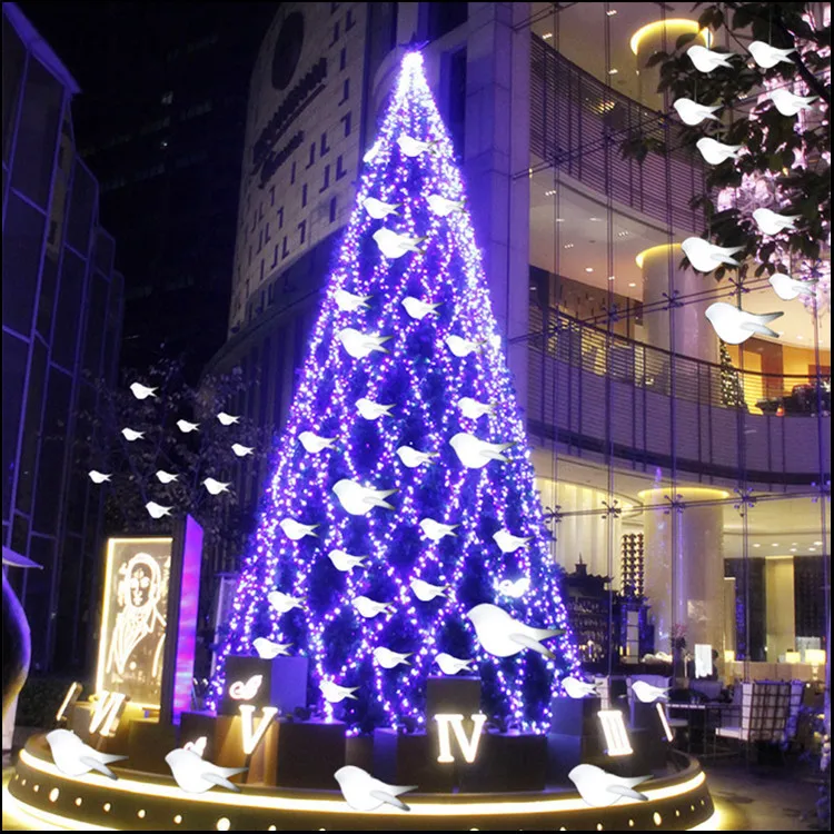 LED hanging trees, flying birds, cultural tourism scenic spots, lighting festivals, trees, lighting buildings