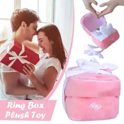 Cute Box Plush Toy Heart Shape Diamond Case Couple Mysterious Surprise Box Memory Wedding Valentine's Day Gift Present