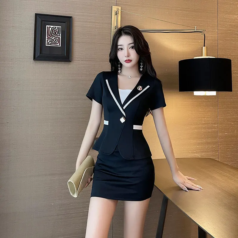 Spa Women\'s Set Sauna Suit Beautician Work Clothes Waiter Tunic Outerwear Uniform Beauty Salon Set Skirt 2-piece Set Wholesale