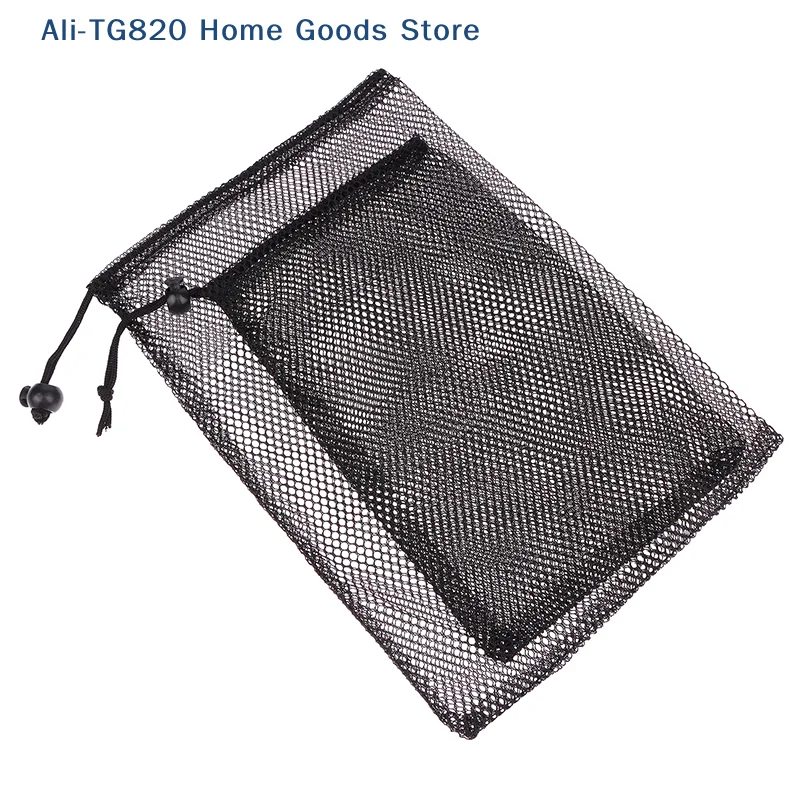 

[TG820]Multi Purpose Black Durable Nylon Mesh Drawstring Bag Storage Pouch Home Travel Outdoor Activity Laundry Bag Stuff Sack