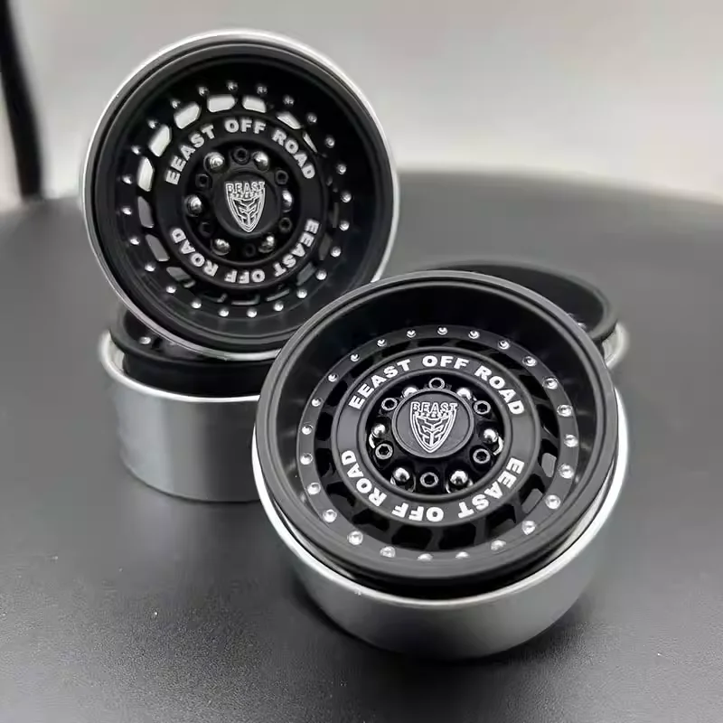 4 Uds. Accesorios modificados de cubo de rueda de Metal de 2,6 pulgadas para coche trepador de control remoto 1/8 fácil de controlar 4082 H8H TRX4 1:7 Relalo MK07