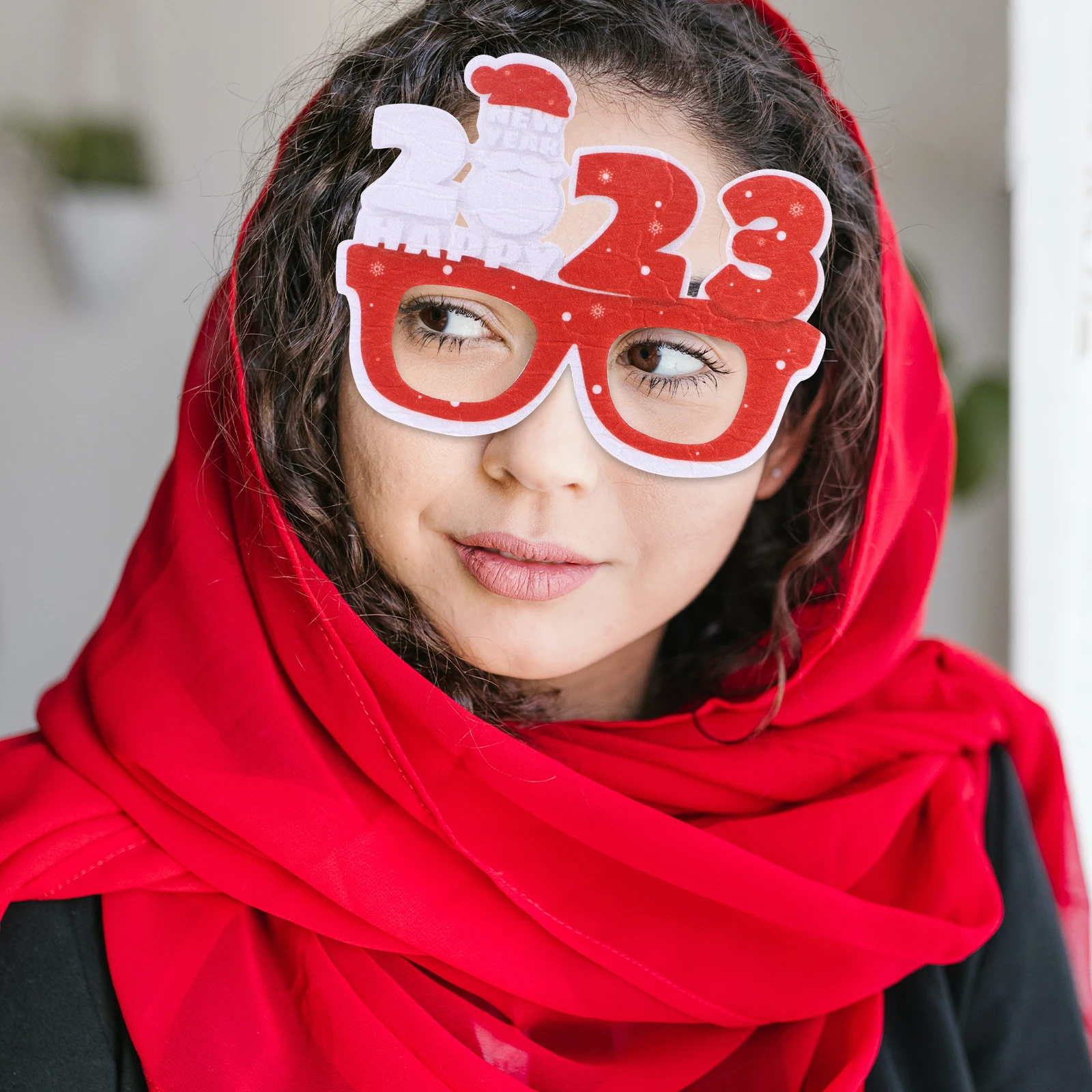 

3 Pcs Clear Glasses New Year Party Eyeglasses Years Eve Supplies Christmas Decorations for Felt Cloth