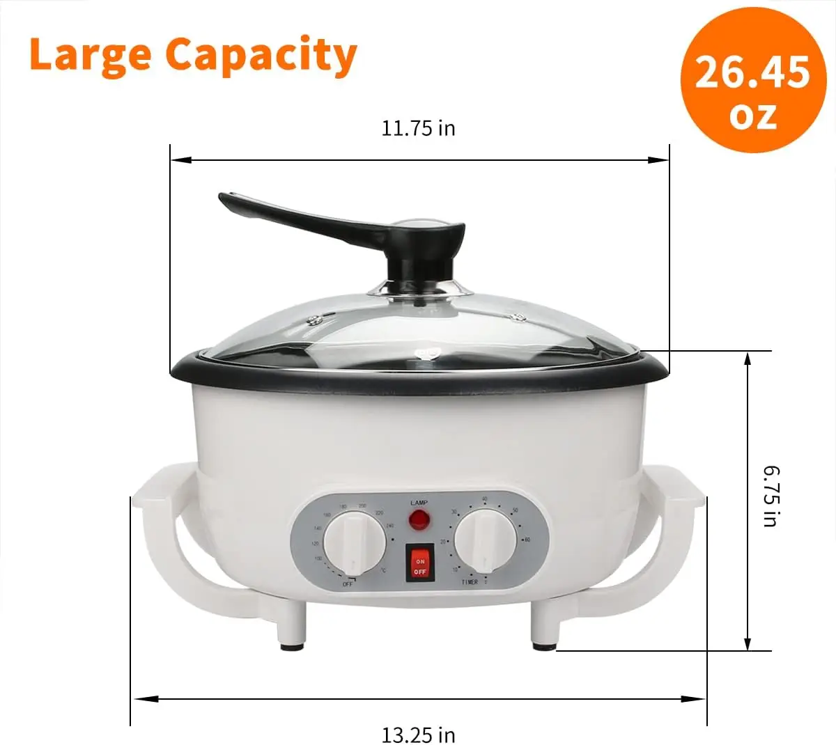 

Coffee Bean Roaster Machine for Home Use, Coffee Roaster Machine with Timing, 110V 1200W