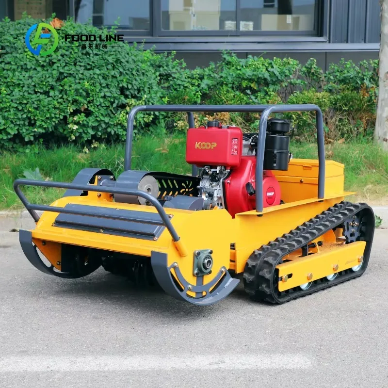 Custom Remote Control Tracked Flail Lawn Mower Intelligent Robot Grass Cutter with Remote Start for Garden Slope