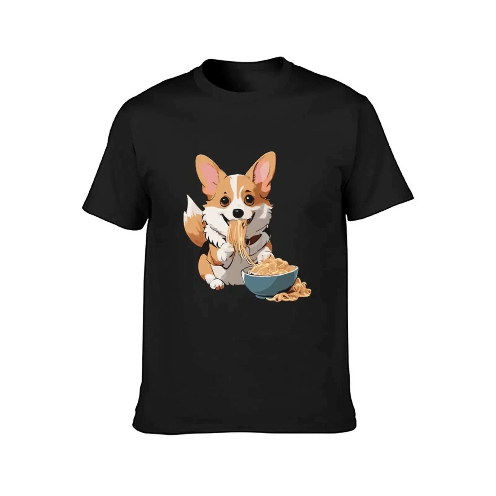 Corgi eating ramen #67 T-shirt new edition summer top funny t shirts for men