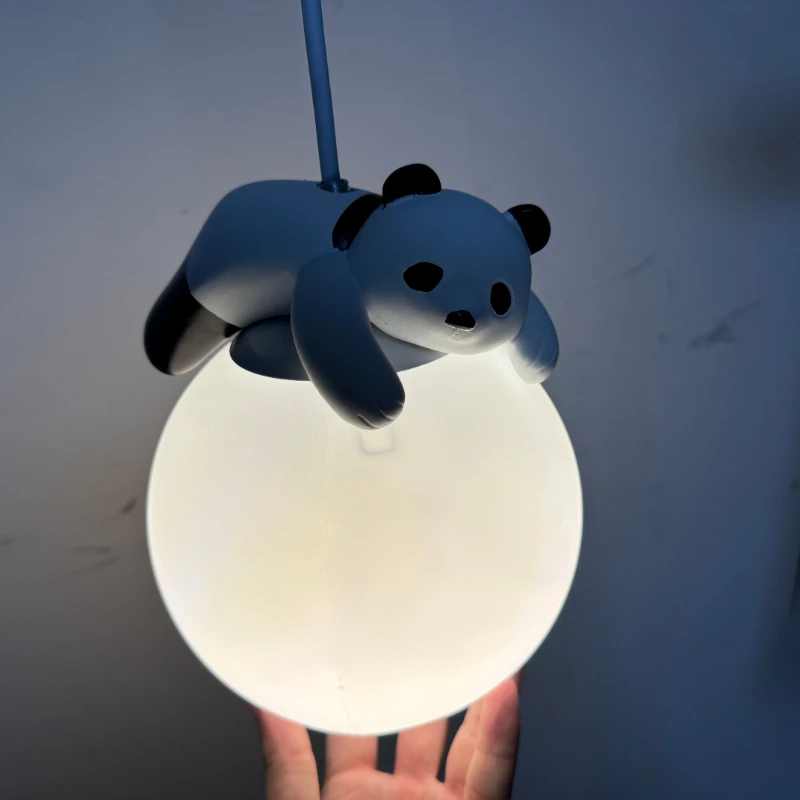 Lampes suspendues d\'animaux de dessin animé pour enfants, lumière de face moderne à LED, éclairage créatif pour chambre de bébé, chambre d\'enfant,